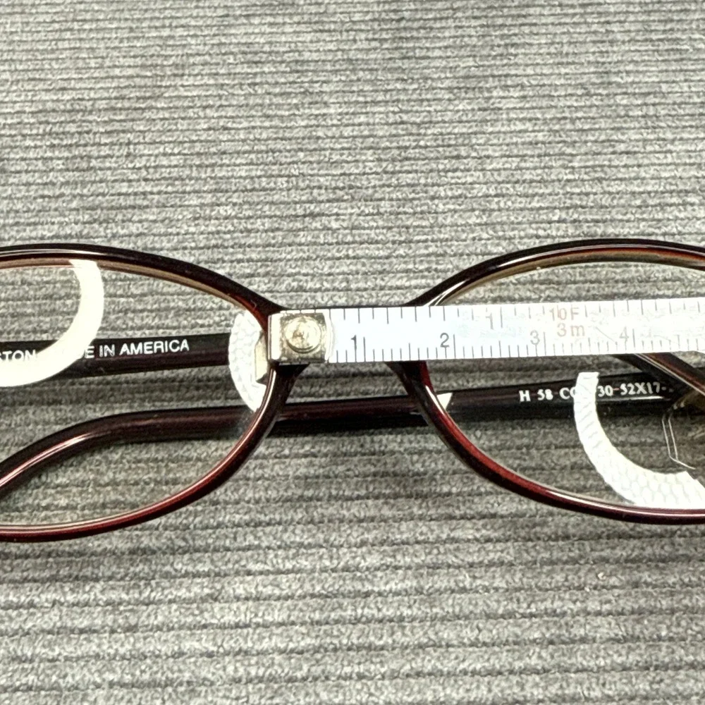 Halston‎ H 58 COL 30 Burgundy Red Oval Eyeglass Frames Made in USA Y2K
